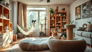 Person slow-blinking at a nervous cat sitting on a couch.